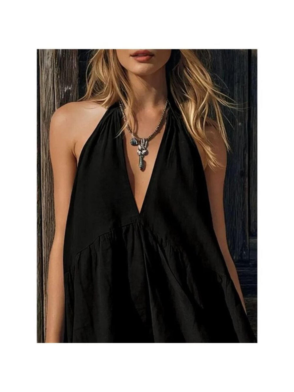 Backless Halter Neck Mini Dress